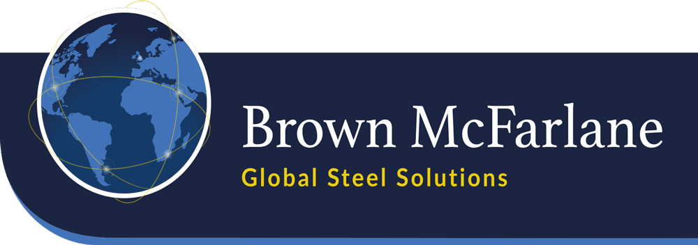 Brown McFarlane logo that reads 'Global steel solutions'