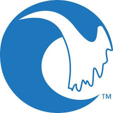 Blue and white Chem-Aqua logo design